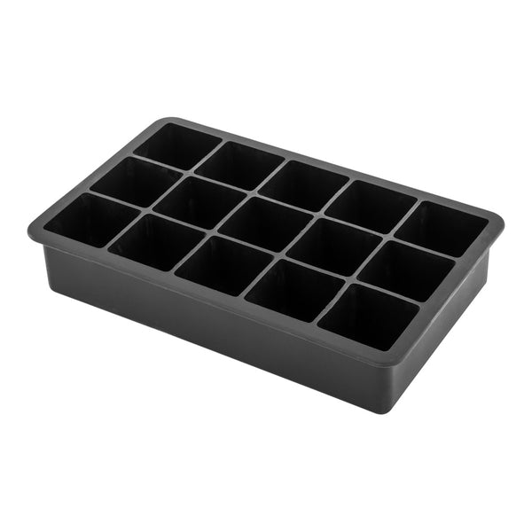 Restaurantware Bar Lux Black Silicone Ice Mold - 1 1/4" Cube 15 Compartments - 1 Count Box