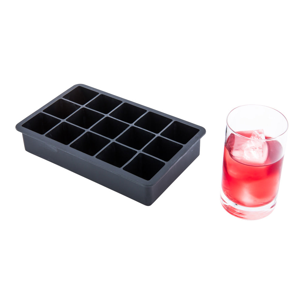 restaurantware Bar Lux Black Silicone Ice Mold - 1 1/4" Cube 15 Compartments - 1 count box