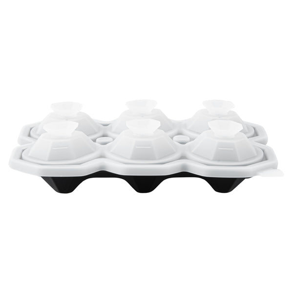 Restaurantware Bar Lux Black Silicone Ice Mold - 2" X 1 1/2" Diamond 6 Compartments - 1 Count Box