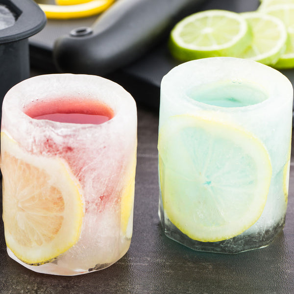 Restaurantware Bar Lux Black Silicone Ice Mold - Shot Glass 4 Compartments - 1 Count Box