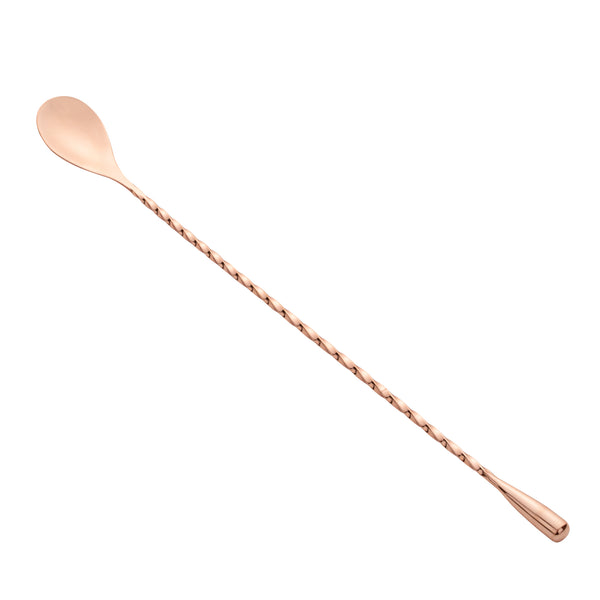 Restaurantware Bar Lux Copper-Plated Stainless Steel Belicoso Barspoon - 12" - 1 Count Box