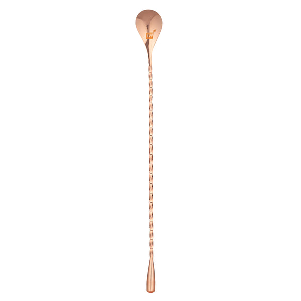 Restaurantware Bar Lux Copper-Plated Stainless Steel Belicoso Barspoon - 12" - 1 Count Box
