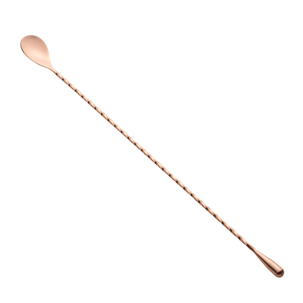Restaurantware Bar Lux Copper-Plated Stainless Steel Belicoso Barspoon - 16" - 1 Count Box