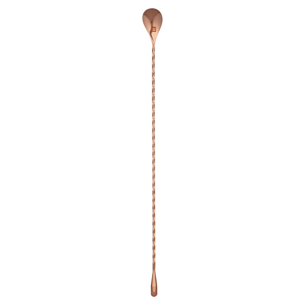 Restaurantware Bar Lux Copper-Plated Stainless Steel Belicoso Barspoon - 16" - 1 Count Box
