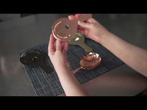 Restaurantware Bar Lux Copper-Plated Stainless Steel Hawthorne Strainer - 6" - 1 Count Box