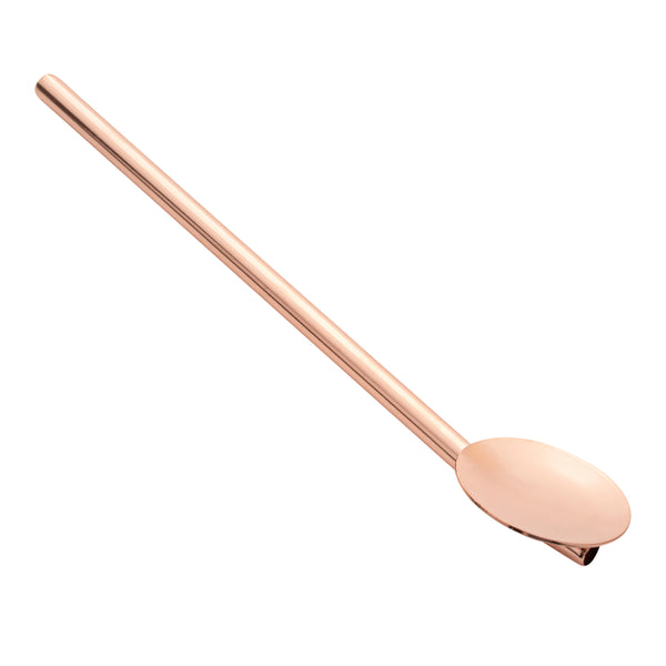 Restaurantware Bar Lux Copper-Plated Stainless Steel Julep Spoon Straw - 5" - 2 Count Box