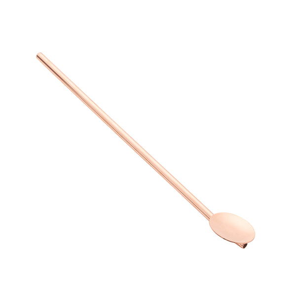 Restaurantware Bar Lux Copper-Plated Stainless Steel Julep Spoon Straw - 7 1/2" - 2 Count Box