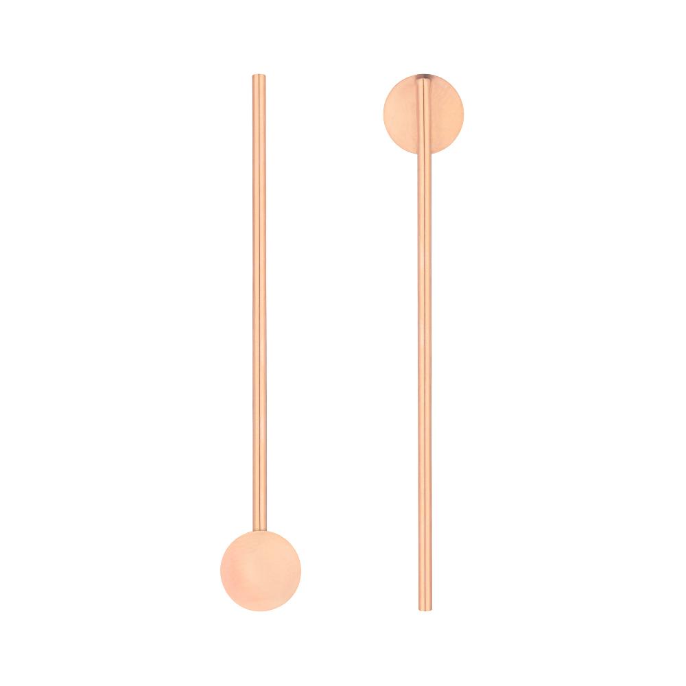 restaurantware Bar Lux Copper-Plated Stainless Steel Julep Spoon Straw - 7 1/2" - 2 count box