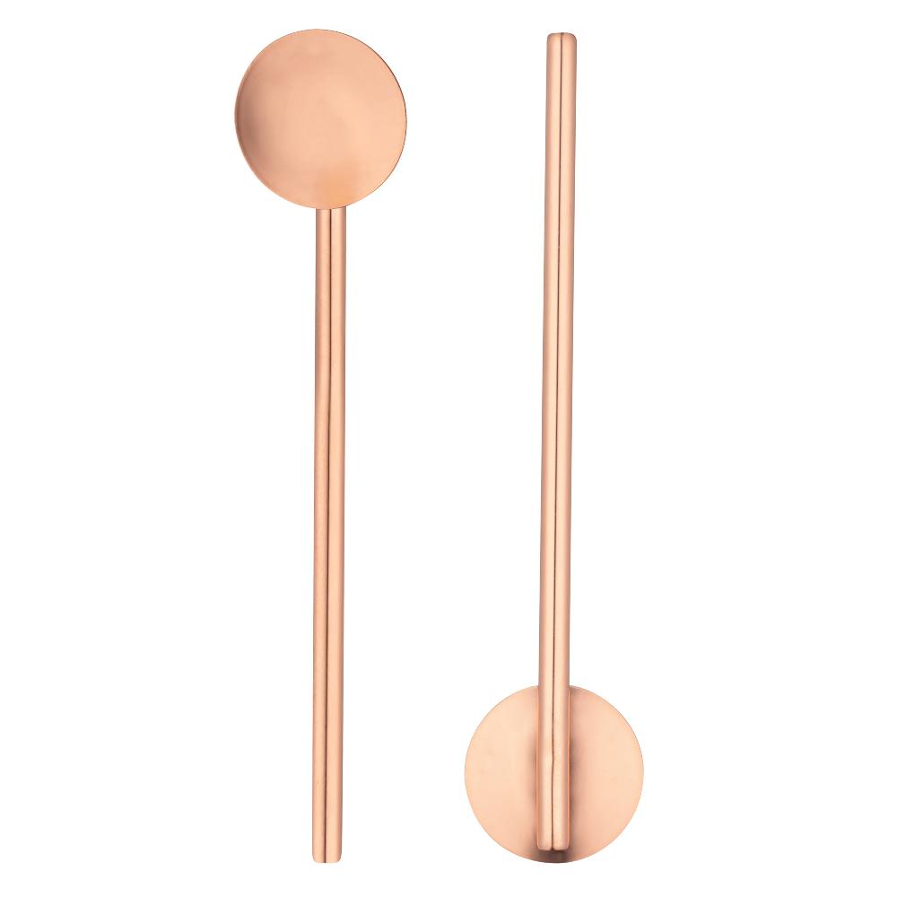restaurantware Bar Lux Copper-Plated Stainless Steel Julep Spoon Straw - 5" - 2 count box