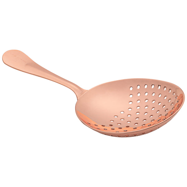 Restaurantware Bar Lux Copper-Plated Stainless Steel Julep Strainer - 6 1/2" - 1 Count Box