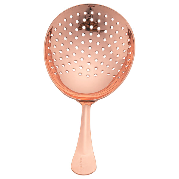 Restaurantware Bar Lux Copper-Plated Stainless Steel Julep Strainer - 6 1/2" - 1 Count Box