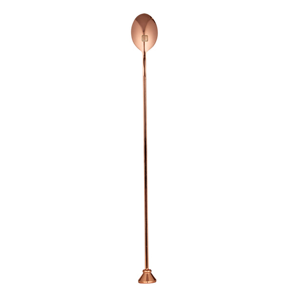Restaurantware Bar Lux Copper-Plated Stainless Steel Muddler Barspoon - 12" X 1 1/4" X 3/4" - 1 Count Box
