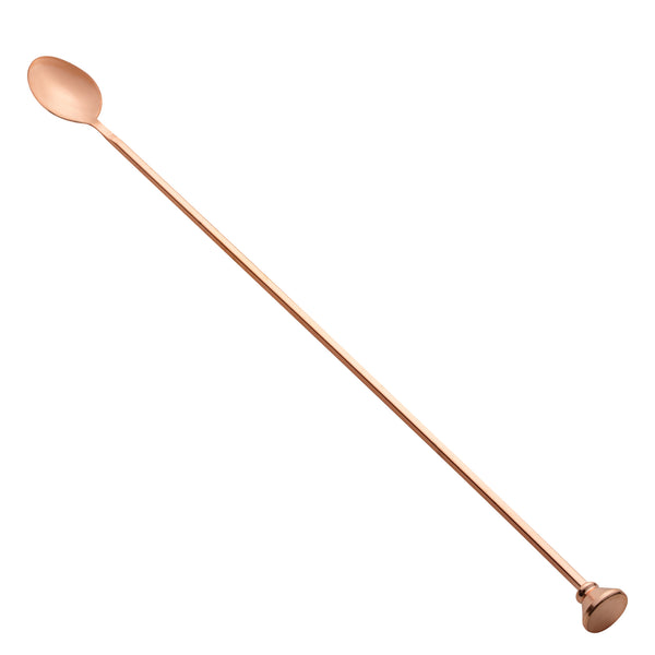 Restaurantware Bar Lux Copper-Plated Stainless Steel Muddler Barspoon - 16" X 1 1/4" X 3/4" - 1 Count Box