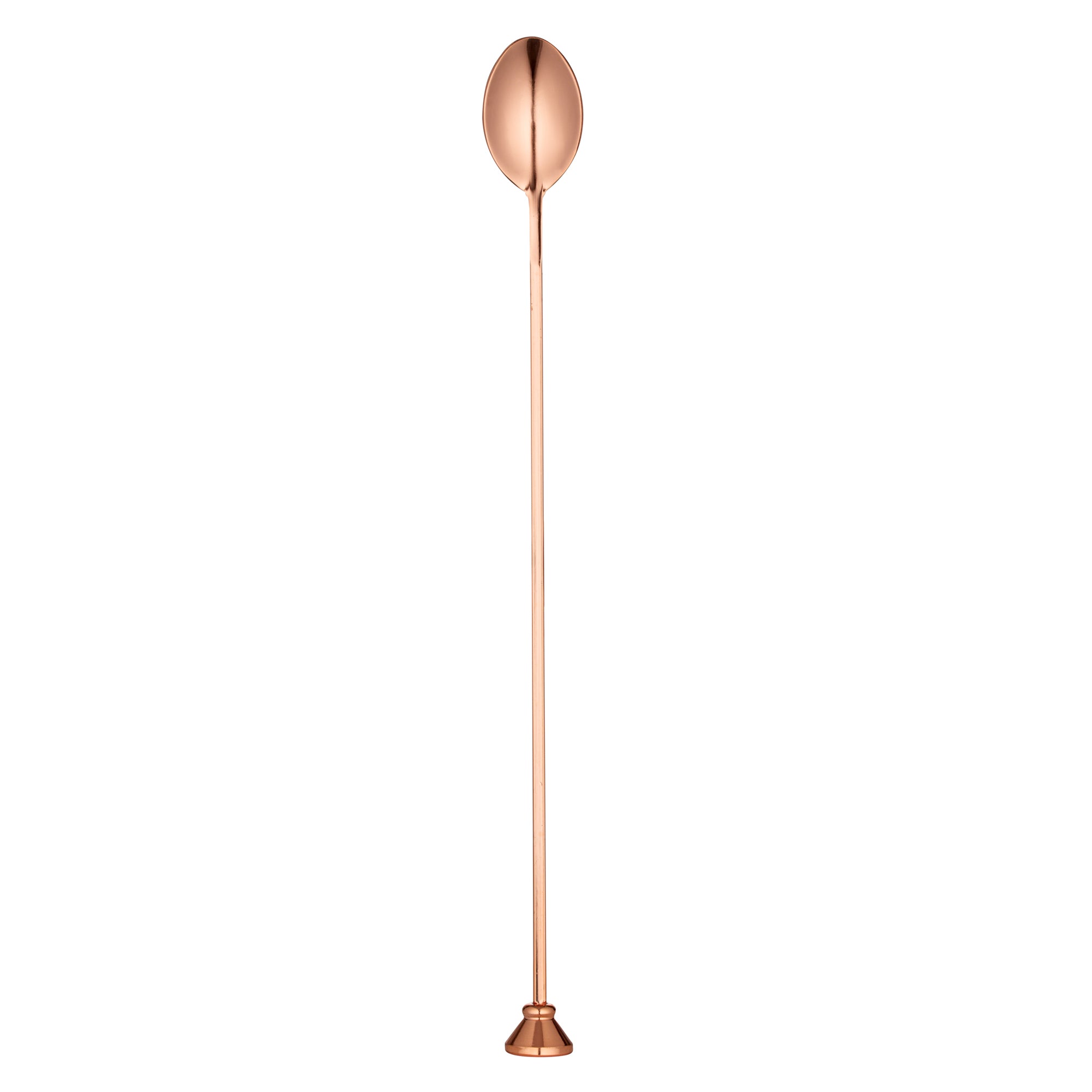restaurantware Bar Lux Copper-Plated Stainless Steel Muddler Barspoon - 12" x 1 1/4" x 3/4" - 1 count box