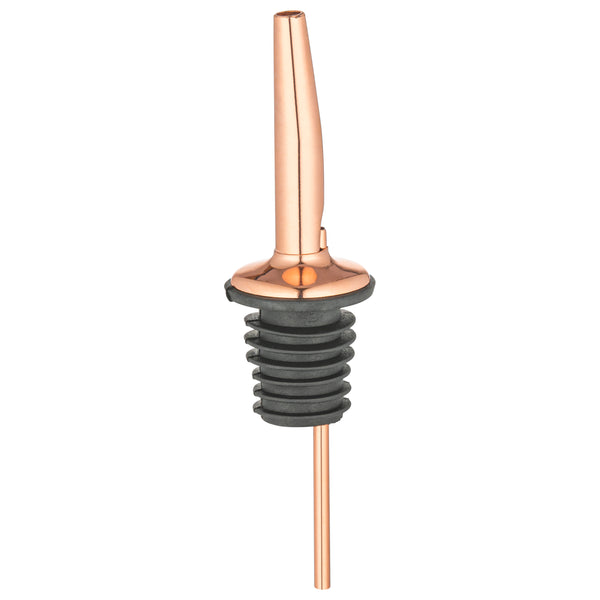 Restaurantware Bar Lux Copper-Plated Stainless Steel Speed Pourer - 4 1/4" X 1 1/4" X 1 1/4" - 4 Count Box