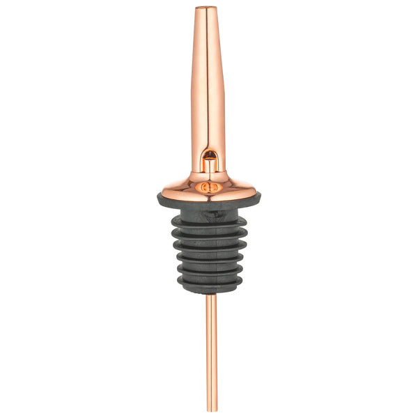 Restaurantware Bar Lux Copper-Plated Stainless Steel Speed Pourer - 4 1/4" X 1 1/4" X 1 1/4" - 4 Count Box
