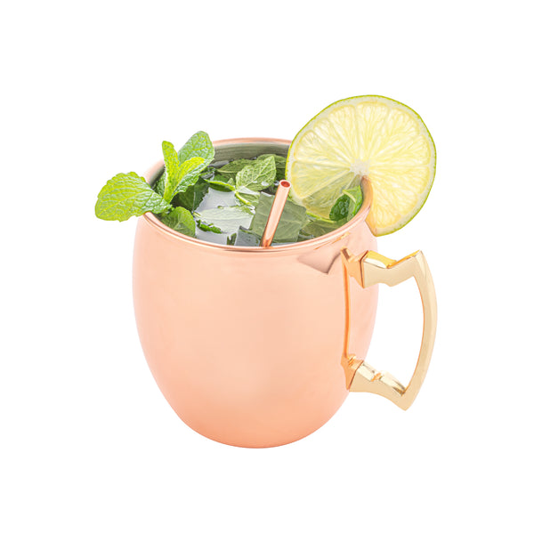 Restaurantware Bar Lux Copper-Plated Stainless Steel Straw - 5" - 2 Count Box