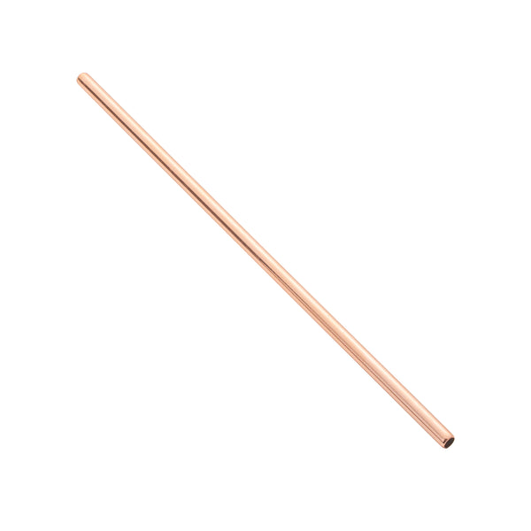 Restaurantware Bar Lux Copper-Plated Stainless Steel Straw - 7 1/2" - 2 Count Box