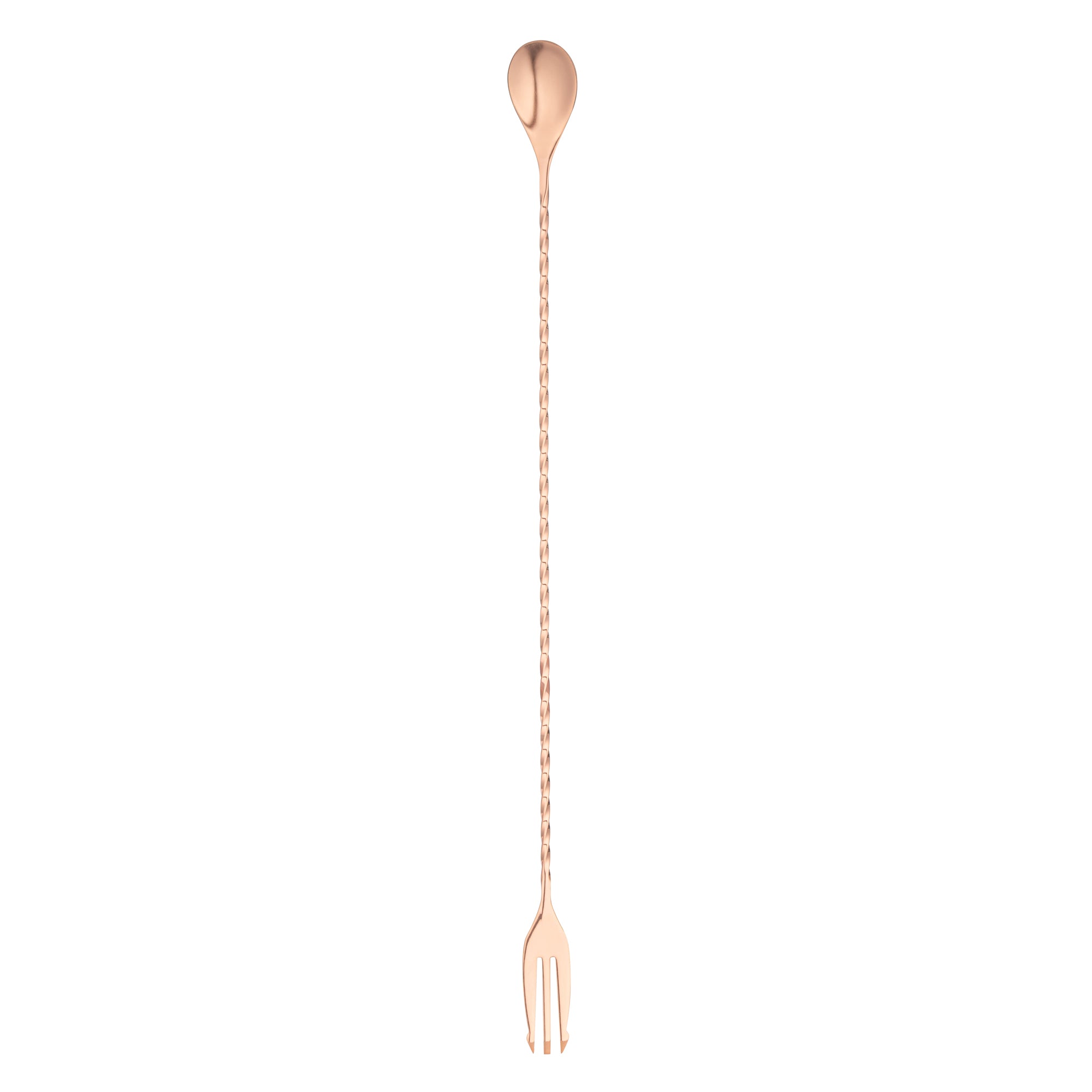 restaurantware Bar Lux Copper-Plated Stainless Steel Trident Barspoon - 16" - 1 count box