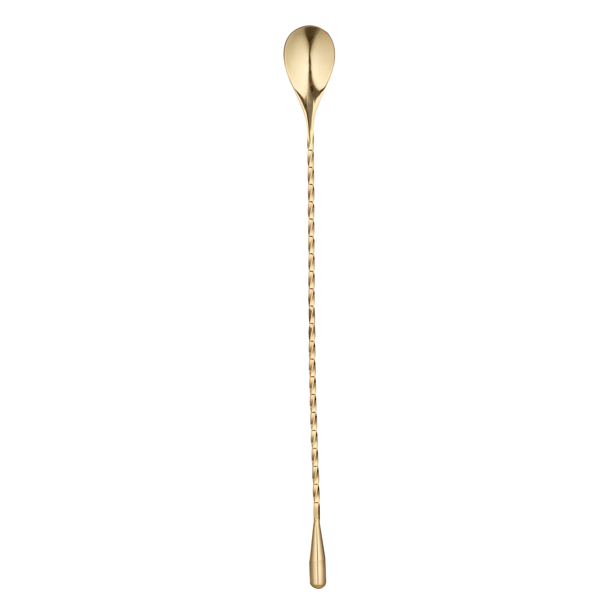 restaurantware Bar Lux Gold-Plated Stainless Steel Belicoso Barspoon - 12" - 1 count box