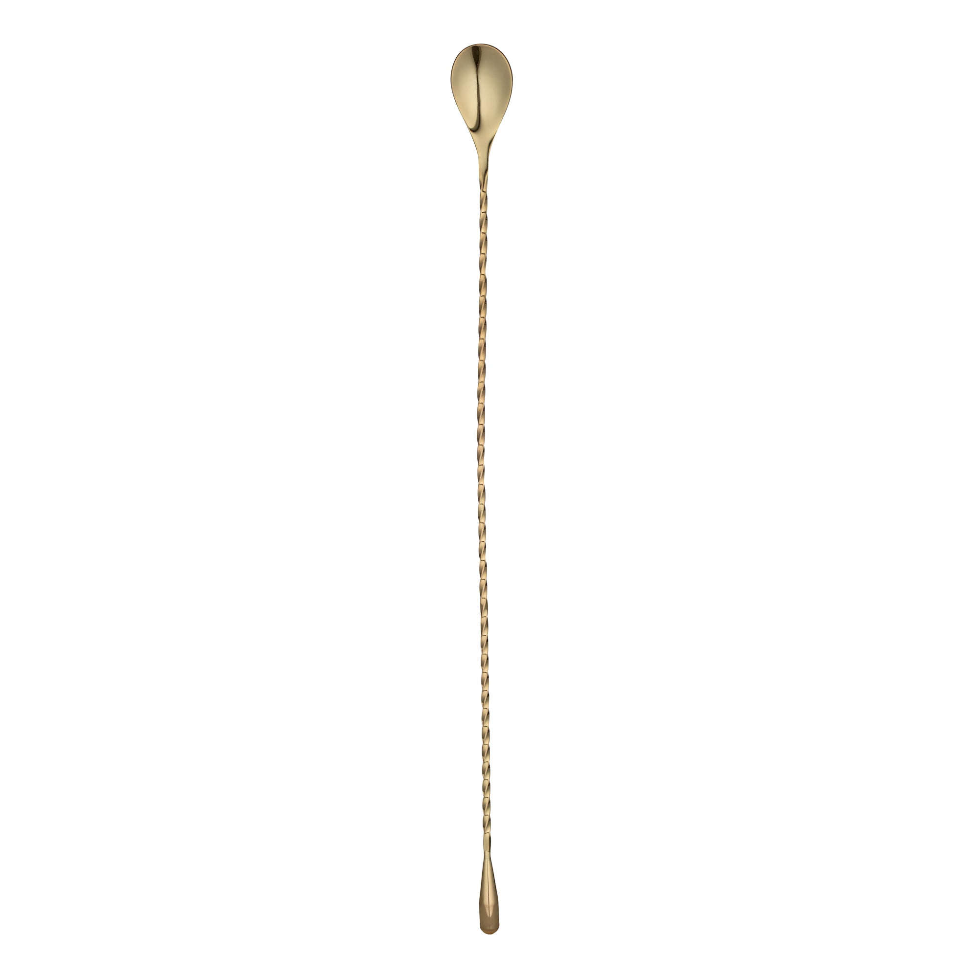 restaurantware Bar Lux Gold-Plated Stainless Steel Belicoso Barspoon - 16" - 1 count box