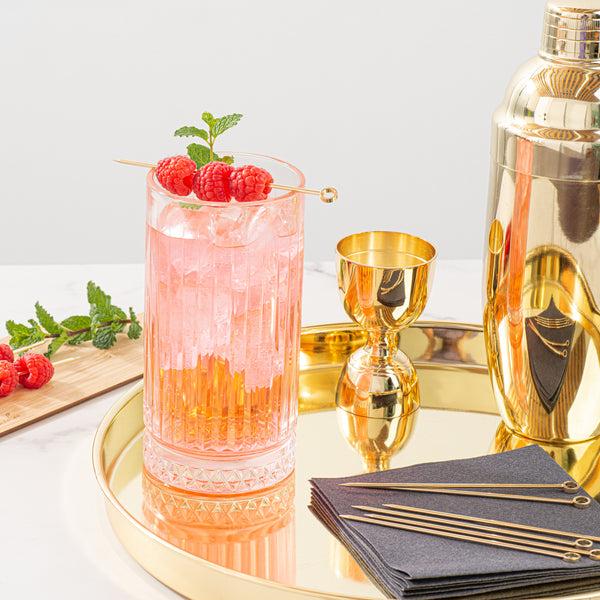 Restaurantware Bar Lux Gold-Plated Stainless Steel Cocktail Pick - 4 1/2" - 10 Count Box