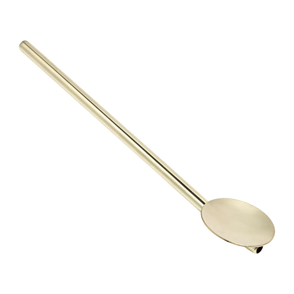 Restaurantware Bar Lux Gold-Plated Stainless Steel Julep Spoon Straw - 5" - 2 Count Box