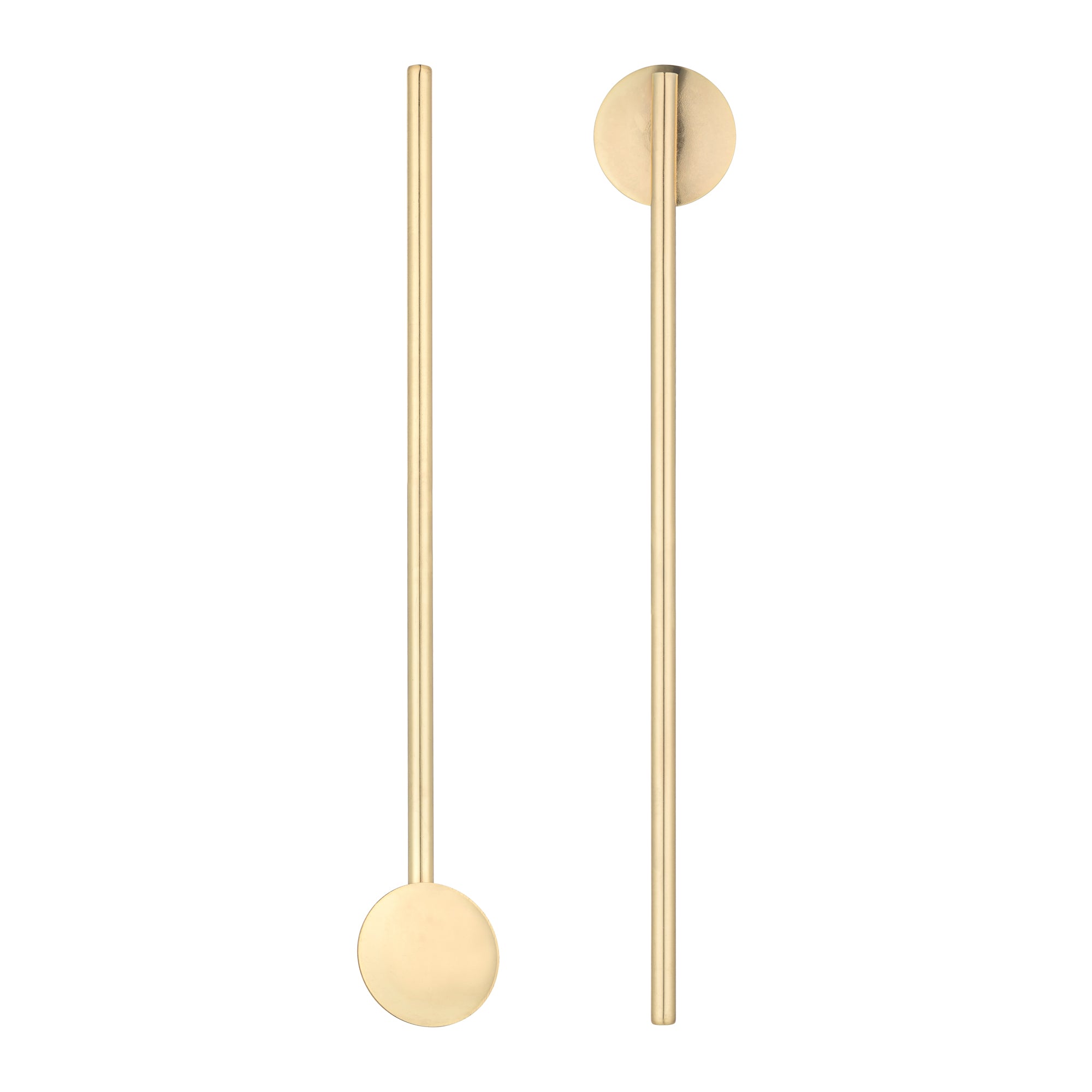 restaurantware Bar Lux Gold-Plated Stainless Steel Julep Spoon Straw - 7 1/2" - 2 count box