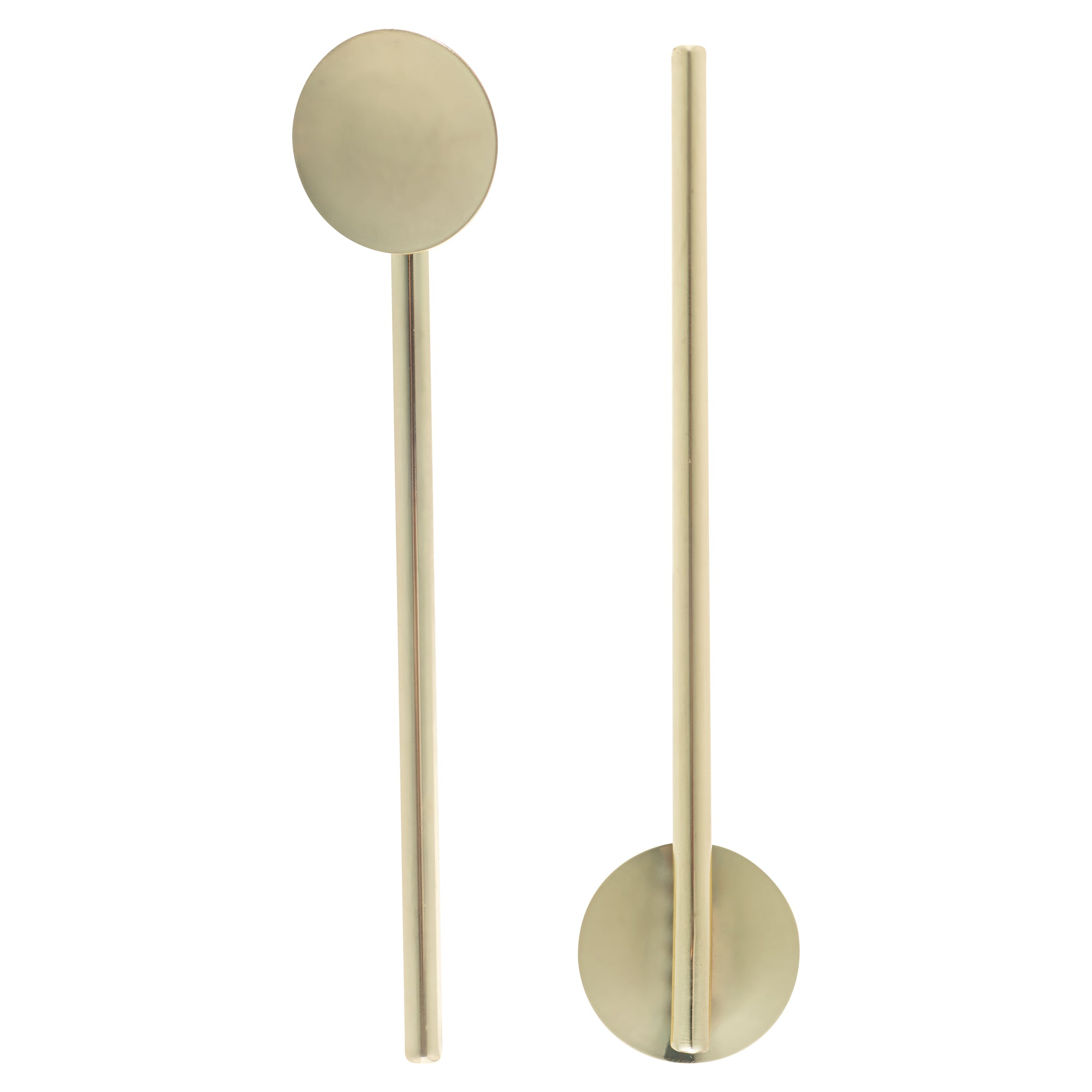 restaurantware Bar Lux Gold-Plated Stainless Steel Julep Spoon Straw - 5" - 2 count box