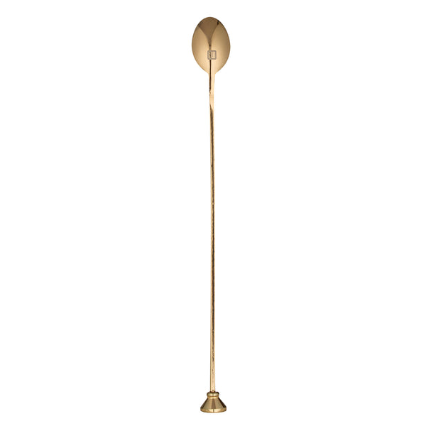 Restaurantware Bar Lux Gold-Plated Stainless Steel Muddler Barspoon - 12" X 1 1/4" X 3/4" - 1 Count Box