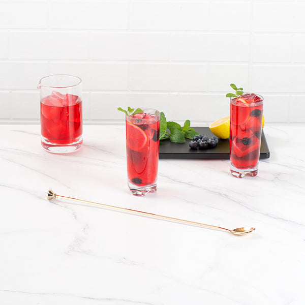 Restaurantware Bar Lux Gold-Plated Stainless Steel Muddler Barspoon - 16" X 1 1/4" X 3/4" - 1 Count Box