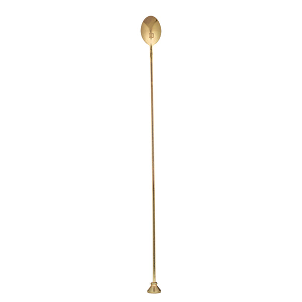 Restaurantware Bar Lux Gold-Plated Stainless Steel Muddler Barspoon - 16" X 1 1/4" X 3/4" - 1 Count Box
