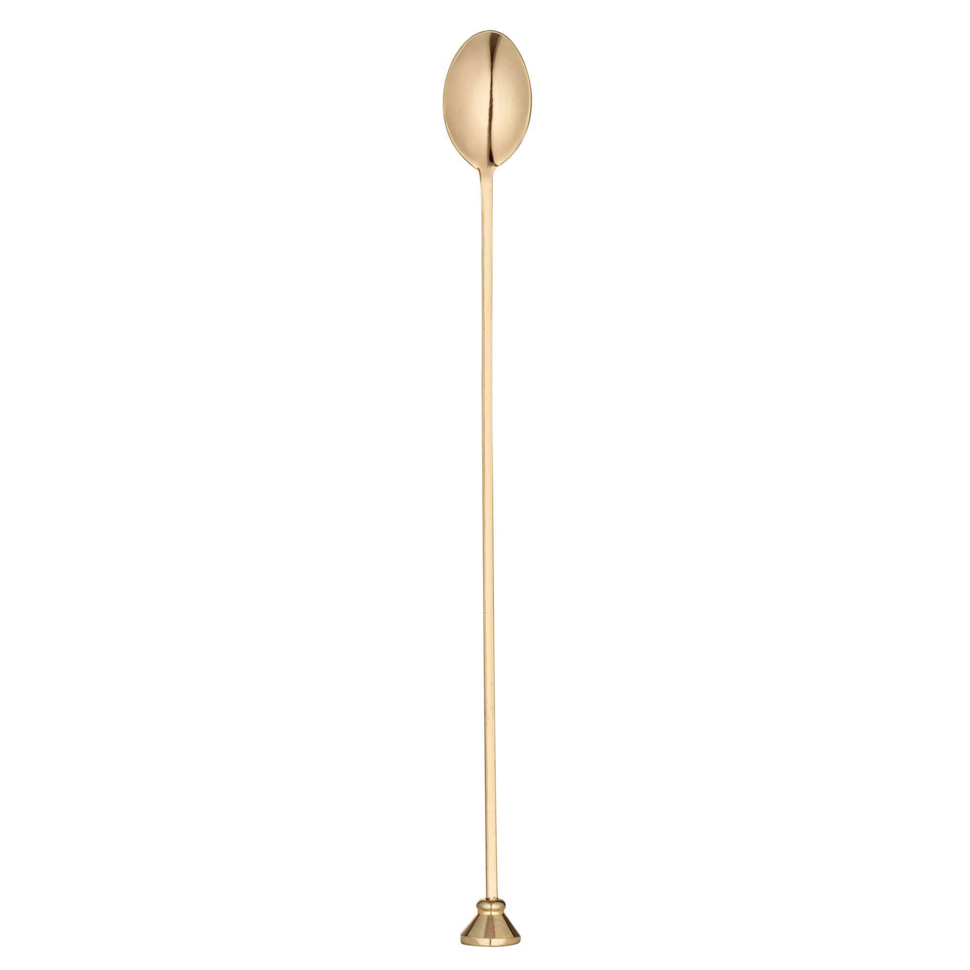 restaurantware Bar Lux Gold-Plated Stainless Steel Muddler Barspoon - 12" x 1 1/4" x 3/4" - 1 count box