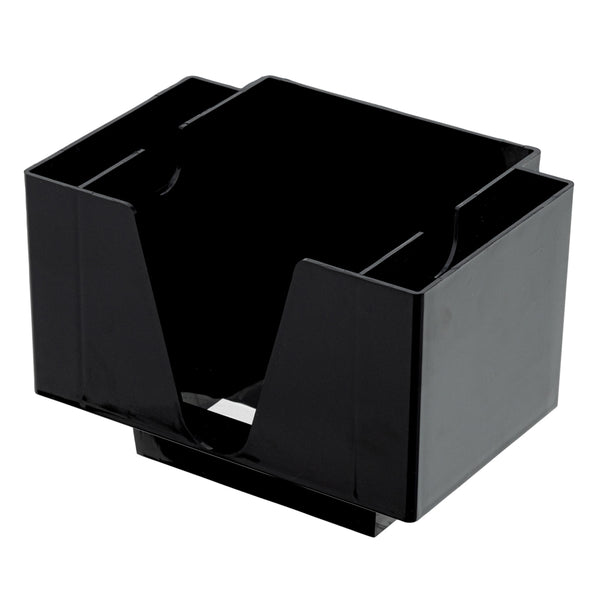 Restaurantware Bar Lux Rectangle Black Plastic Condiment Caddy / Napkin Holder - 3 Compartments - 8" X 5 1/2" X 5 3/4" - 10 Count Box
