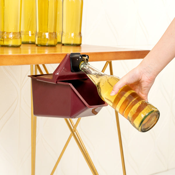 Restaurantware Bar Lux Rectangle Red Bottle Cap Catcher - With Bottle Opener - 9" X 5 1/2" X 4 3/4" - 10 Count Box
