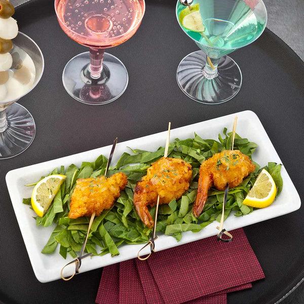 Restaurantware Bar Lux Round Black Serving Tray - Non-Slip - 16" - 1 Count Box