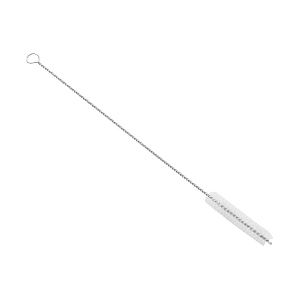 Restaurantware Bar Lux Silver Stainless Steel Straw Cleaning Brush - Reusable - 9 1/2" X 1" X 1" - 2 Count Box