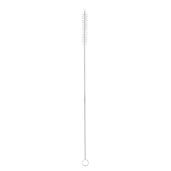 Restaurantware Bar Lux Silver Stainless Steel Straw Cleaning Brush - Reusable - 9 1/2" X 1" X 1" - 2 Count Box