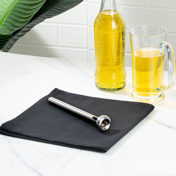 Restaurantware Bar Lux Stainless Steel 2-Piece Beer Chiller Stick Set - 8 1/4" - 1 Count Box
