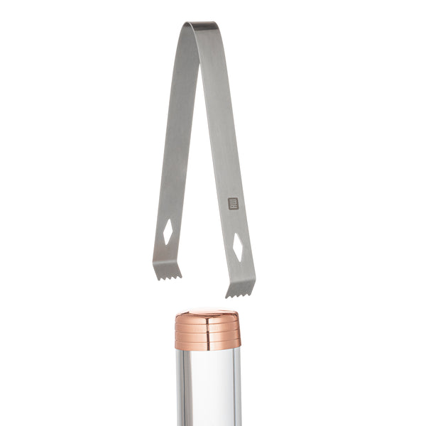 Restaurantware Bar Lux Stainless Steel Ice Tongs - 6 1/4" X 2 1/2" X 3/4" - 1 Count Box