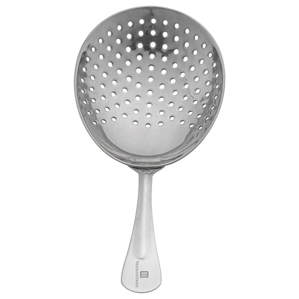 Restaurantware Bar Lux Stainless Steel Julep Strainer - Mirrored Finish - 6 1/2" - 1 Count Box
