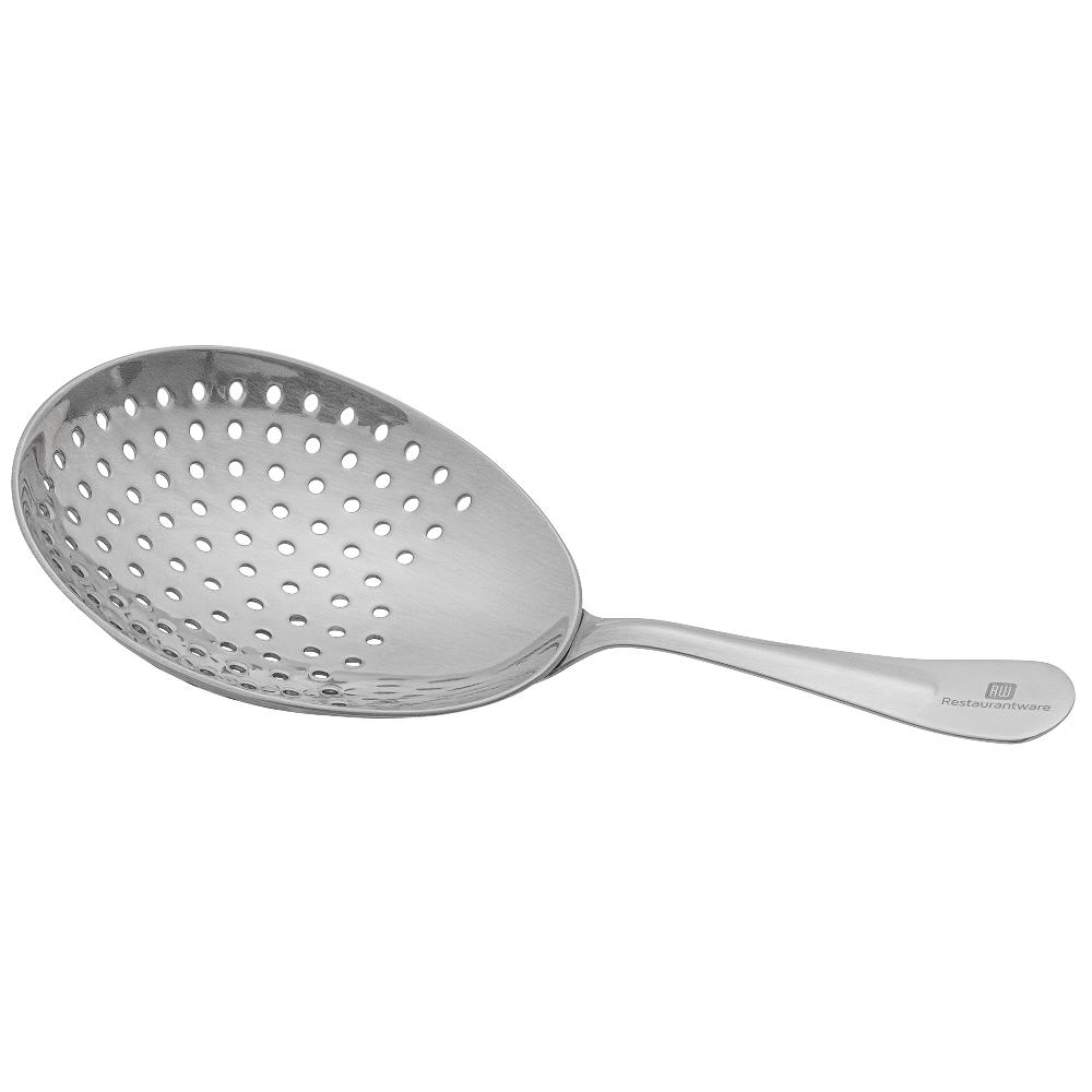 restaurantware Bar Lux Stainless Steel Julep Strainer - Mirrored Finish - 6 1/2" - 1 count box