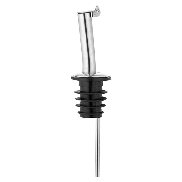 Restaurantware Bar Lux Stainless Steel Liquor Pourer - With Flip Cap - 4 1/4" X 1" X 1" - 10 Count Box