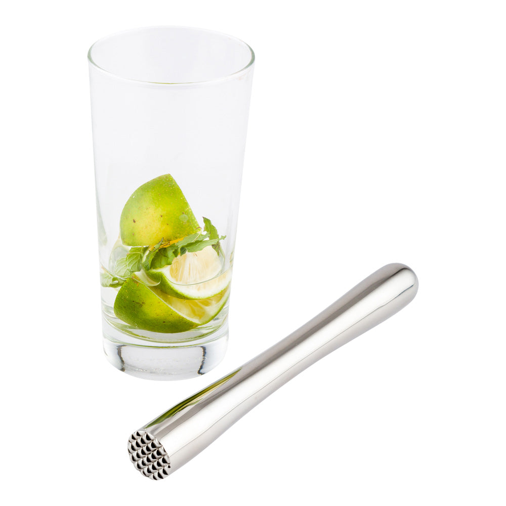 restaurantware Bar Lux Stainless Steel Muddler - 8 1/4" x 3/4" x 3/4" - 1 count box