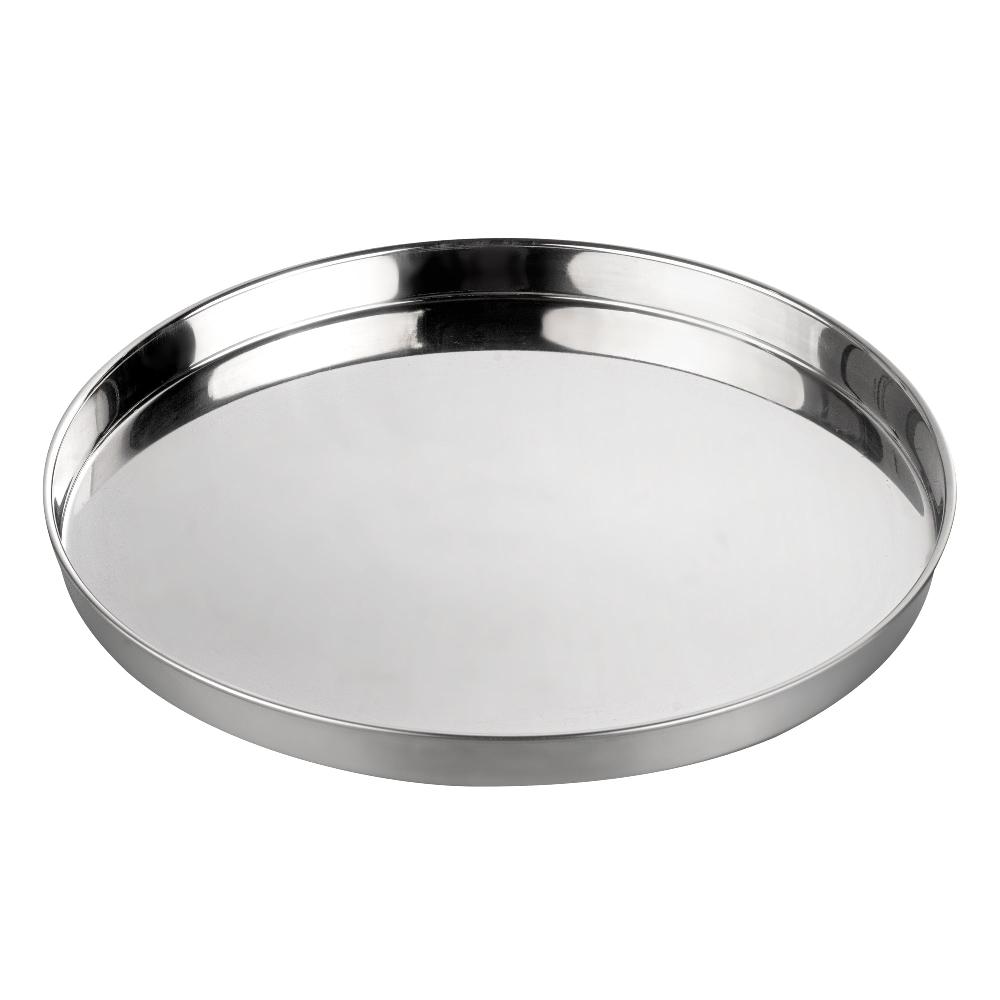 restaurantware Bar Lux Stainless Steel Serving Tray - Mirrored Finish - 12 1/2" x 12 1/2" x 1" - 1 count box