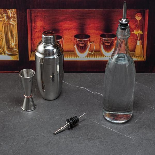 Restaurantware Bar Lux Stainless Steel Speed Pourer - 4 1/4" X 1 1/4" X 1 1/4" - 4 Count Box