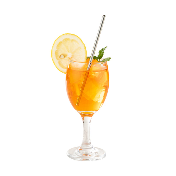 Restaurantware Bar Lux Stainless Steel Straw - 5" - 2 Count Box