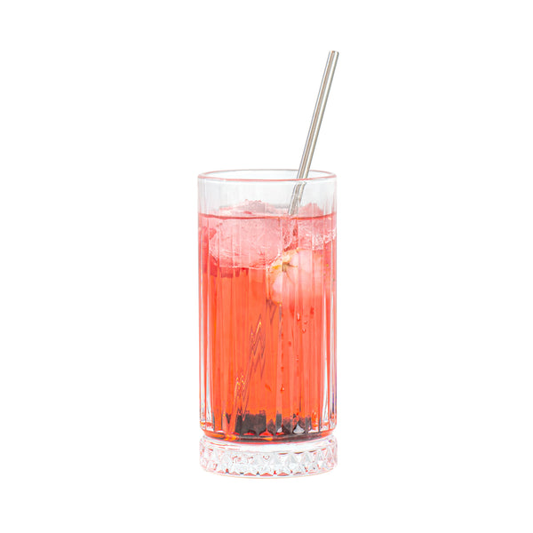 Restaurantware Bar Lux Stainless Steel Straw - 7 1/2" - 2 Count Box