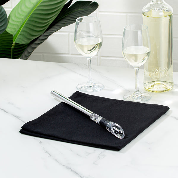 Restaurantware Bar Lux Stainless Steel Wine Chiller Stick / Pourer - With Aerator And Stopper - 12 3/4" - 1 Count Box