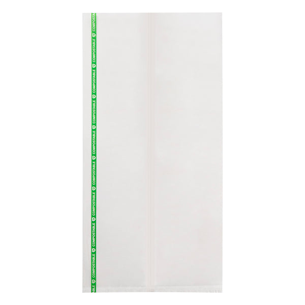 Restaurantware Basic Nature Clear Plastic Bag - No Flap Home Compostable High Clarity Heat Sealable - 14" X 7" - 100 Count Box